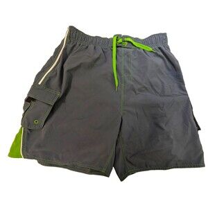 Vintage Hobie Men's XL Swim Trunks NWT Mesh Lining Side Pockets Surf Beach Gray